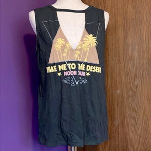 Express Cut-Out Take Me to The Desert Tank Top